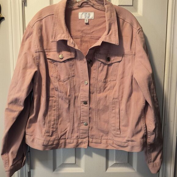 Time And Tru Women's Pink Denim Jacket - Picture 6 of 6